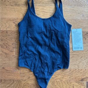 Lululemon Athletica Blue Bodysuit with Ribbed Texture